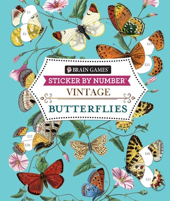 Brain Games - Sticker by Number - Vintage: Butterflies by Publications International Ltd