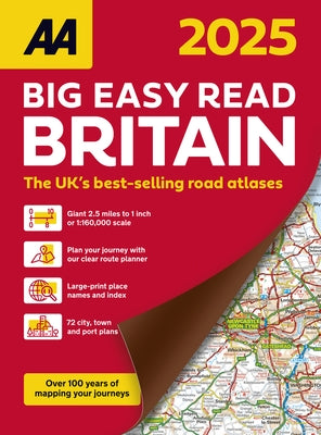 AA Big Easy Read Atlas Britain 2025 Paperback by Publishing, Aa