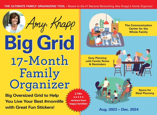 2024 Amy Knapp's Big Grid Family Organizer Wall Calendar: August 2023 - December 2024 by Knapp, Amy