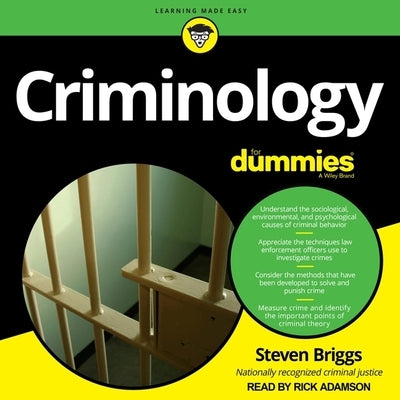 Criminology for Dummies Lib/E by Adamson, Rick