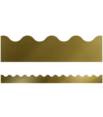 Sparkle and Shine Gold Foil Scalloped Bulletin Board Borders by Carson Dellosa Education