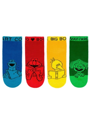 Sesame Street Ankle Socks 4-Pack - Large by Out of Print