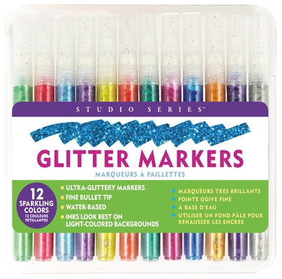 Studio Series Glitter Marker Set (12-Piece Set) by Peter Pauper Press Inc