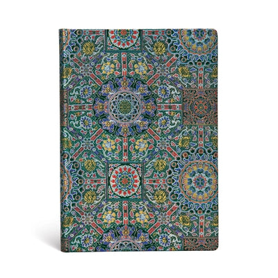 Paperblanks Padma Sacred Tibetan Textiles Hardcover MIDI Unlined Elastic Band Closure 144 Pg 120 GSM by Paperblanks