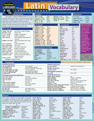 Latin Vocabulary: A Quickstudy Laminated Reference Guide by Jacobs, Rachel