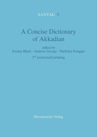 A Concise Dictionary of Akkadian by Black, Jeremy