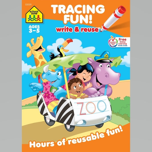 School Zone Tracing Fun! Write & Reuse Workbook by Zone, School