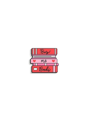 Buy Me a Book Stack Enamel Pin by Out of Print