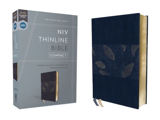 Niv, Thinline Bible, Compact, Leathersoft, Blue Floral, Red Letter, Comfort Print by Zondervan