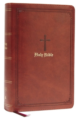 KJV Holy Bible: Large Print Single-Column with 43,000 End-Of-Verse Cross References, Brown Leathersoft, Personal Size, Red Letter, Comfort Print: King by Thomas Nelson