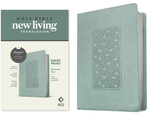NLT Personal Size Giant Print Bible, Filament Enabled Edition (Red Letter, Leatherlike, Floral Frame Teal) by New Living Translation