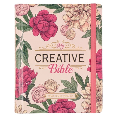 KJV Holy Bible, My Creative Bible, Faux Leather Hardcover - Ribbon Marker, King James Version, Pink Printed Floral by Christian Art Gifts