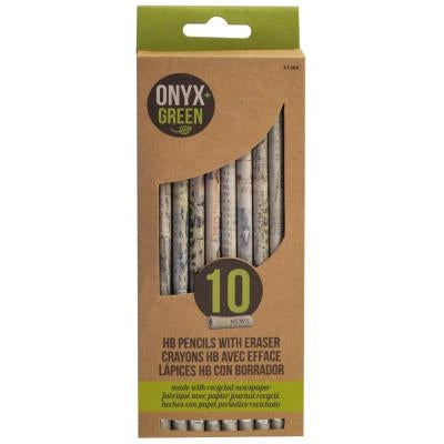 10pk #2pencils/White Eraser/Re by Onyx + Green