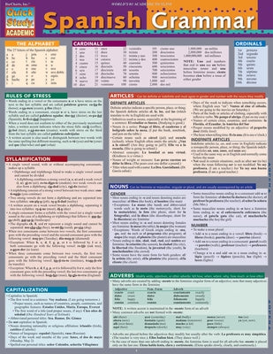 Spanish Grammar: A Quickstudy Laminated Reference Guide by Romero, Dora