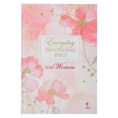 NLT Holy Bible Everyday Devotional Bible for Women New Living Translation, Pink Printed Floral by Christian Art Gifts