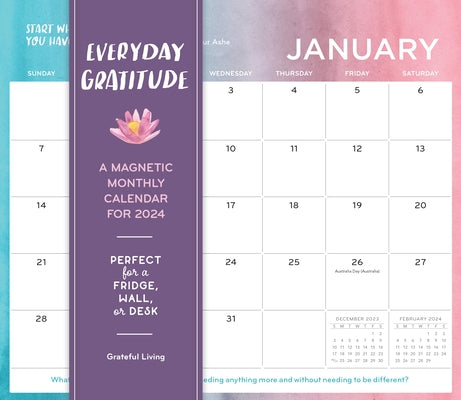 Everyday Gratitude Magnetic Wall Calendar 2024: Perfect for a Fridge, Wall or Desk by Workman Calendars
