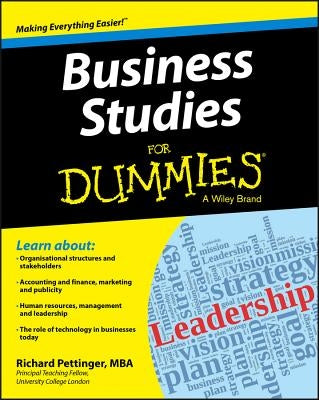 Business Studies for Dummies by Pettinger, Richard