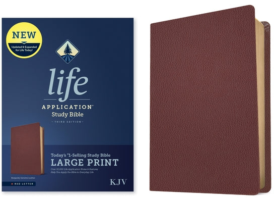 KJV Life Application Study Bible, Third Edition, Large Print (Genuine Leather, Burgundy, Red Letter) by Tyndale