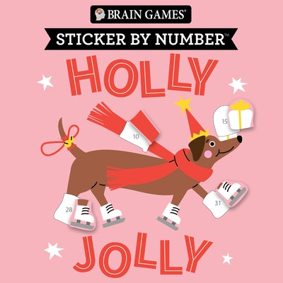 Brain Games - Sticker by Number Compact Edition: Holly Jolly 7x7 Inches Christmas Stocking Stuffer, Travel Size Activity Book for Adults & Kids 7+ by Publications International Ltd