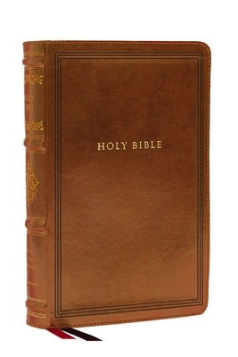 NKJV Large Print Reference Bible, Brown Leathersoft, Red Letter, Comfort Print (Sovereign Collection): Holy Bible, New King James Version by Thomas Nelson