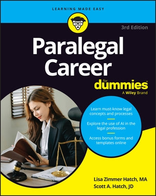 Paralegal Career for Dummies by Hatch, Lisa Zimmer