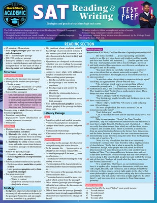 SAT Reading & Writing Test Prep: A Quickstudy Laminated Reference Guide by Perkinz, Tiffany