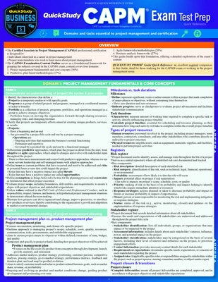 Quickstudy Capm(r) Exam Test Prep: Laminated Reference Guide by Ellis, Aileen