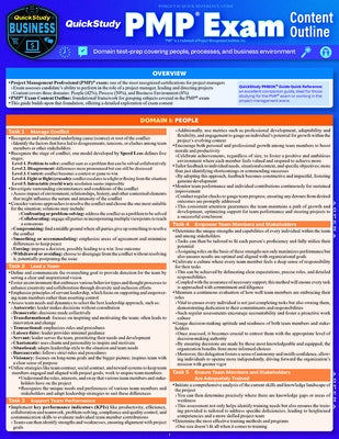 Quickstudy Pmp(r) Exam Content Outlline - Domain Test Prep: Laminated Reference Guide by Ellis, Aileen