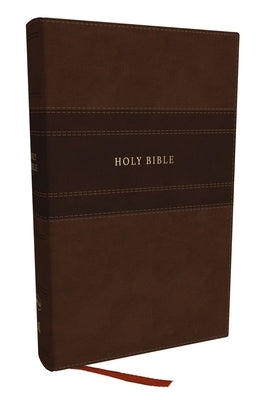 NKJV Personal Size Large Print Bible with 43,000 Cross References, Brown Leathersoft, Red Letter, Comfort Print by Thomas Nelson