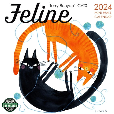 Feline 2024 Mini Wall Calendar: Terry Runyan's Cats by Amber Lotus Publishing