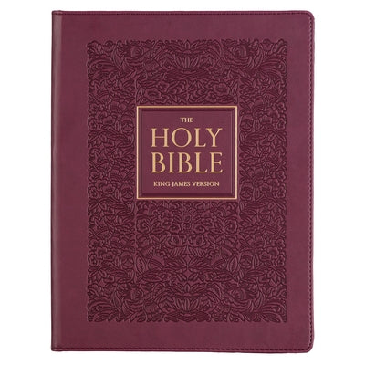 KJV Holy Bible, Large Print Note-Taking Bible, Faux Leather Hardcover - King James Version, Plum by Christian Art Gifts