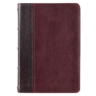 KJV Compact Bible Two-Tone Brown/Brandy Full Grain Leather by 
