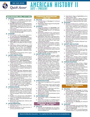 American History 2 - Rea's Quick Access Reference Chart by Editors of Rea