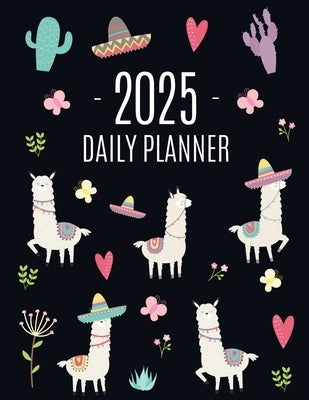 Llama Planner 2025: Cute 2025 Alpaca & Cactus Daily Organizer January-December (12 Months) Funny Farm Animal Agenda by Press, Happy Oak Tree