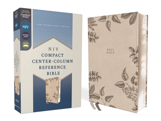 Niv, Compact Center-Column Reference Bible, Leathersoft, Stone, Red Letter, Comfort Print by Zondervan