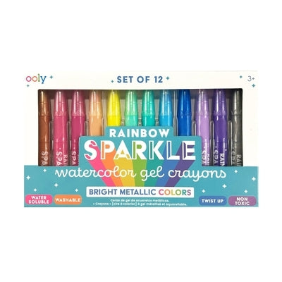 Rainbow Sparkle Metallic Watercolor Gel Crayons - Set of 12 by Ooly