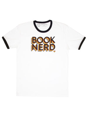 Book Nerd Pride Unisex Ringer T-Shirt Large by Out of Print