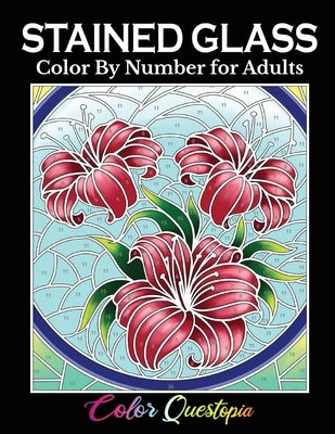 Stained Glass Color by Number For Adults: Coloring Book Featuring Flowers, Landscapes, Birds and More by Color Questopia