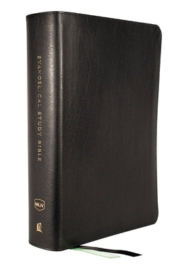 Nkjv, Evangelical Study Bible, Bonded Leather, Black, Red Letter, Thumb Indexed, Comfort Print: Christ-Centered. Faith-Building. Mission-Focused. by Thomas Nelson