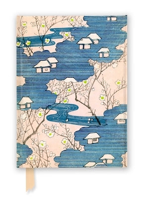 Japanese Woodblock: Cottages with Rivers & Cherry Blossoms (Foiled Journal) by Flame Tree Studio