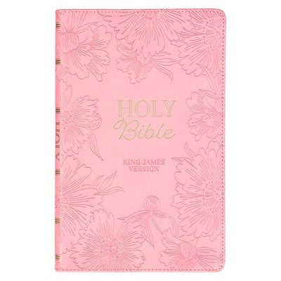 KJV Holy Bible, Gift Edition King James Version, Faux Leather Flexible Cover, Light Pink Floral by Christian Art Gifts