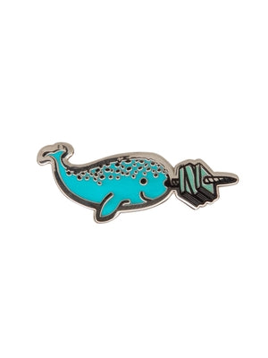 Read Like a Narwhal Enamel Pin by Out of Print