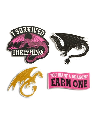 Fourth Wing: I Survived Threshing Stickers - Sticker Set of 4 by Out of Print