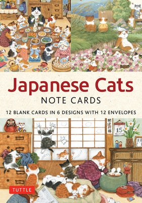 Japanese Cats - 12 Blank Note Cards: In 6 Original Illustrations by Setsu Broderick with 12 Envelopes in a Keepsake Box by Broderick, Setsu