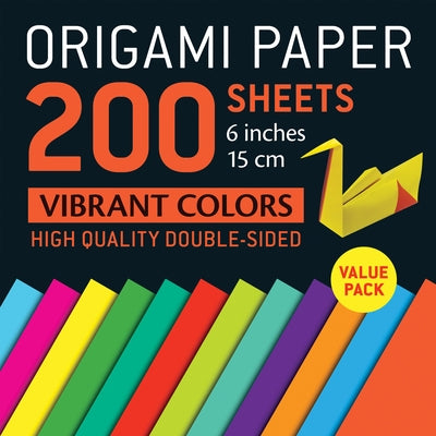 Origami Paper 200 Sheets Vibrant Colors 6 (15 CM): Double-Sided Origami Sheets Printed with 12 Different Patterns (Instructions for 5 Projects Include by Tuttle Studio