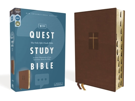 Niv, Quest Study Bible, Leathersoft, Brown, Indexed, Comfort Print: The Only Q and A Study Bible by Christianity Today Intl