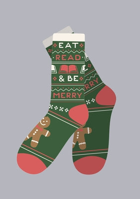 Eat, Read, & Be Merry Cozy Socks - Small by Out of Print