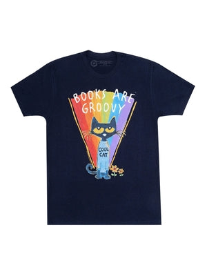 Pete the Cat: Books Are Groovy Unisex T-Shirt Large by Out of Print