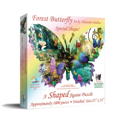 Forest Butterfly 1000 PC Shaped Puzzle by Mullins, Alixandra