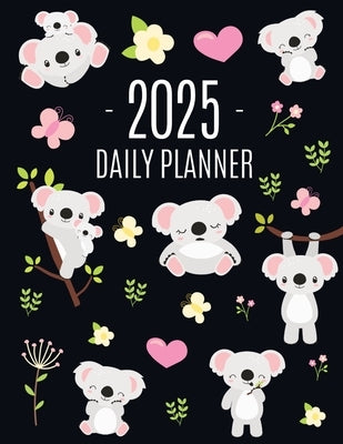 Koala Planner 2025: Australian Outback Animal Agenda: January-December Pretty Pink Butterflies & Yellow Flowers Monthly Scheduler For Work by Press, Pimpom Pretty